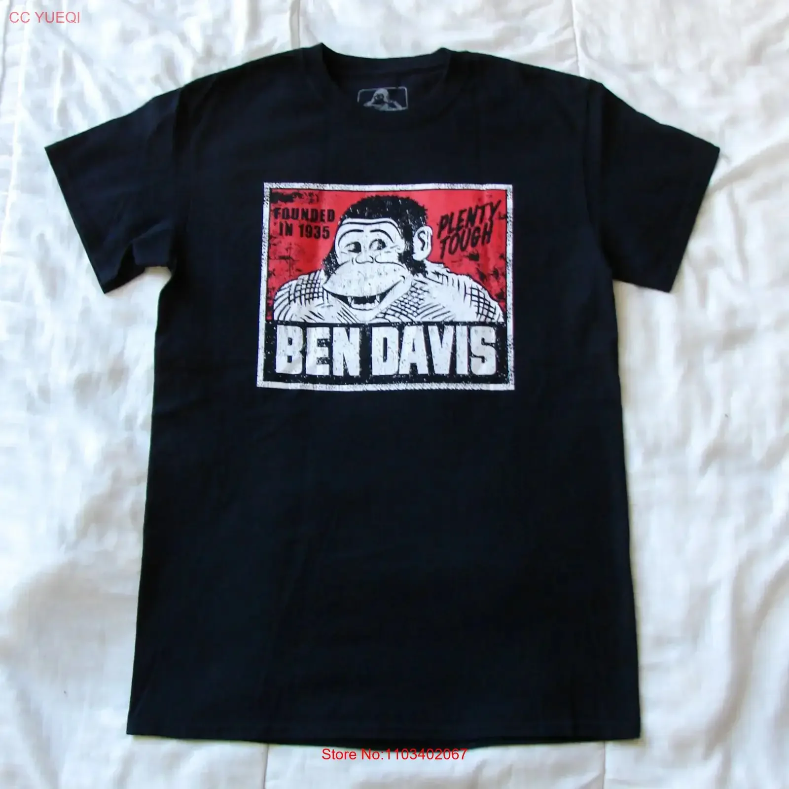 Camiseta Ben Davis Preta de Algodão com Logo, Tamanho Pequeno, Estilo Vintage Lavado, Gráfico Masculino, Ligeiramente Streetwear, Confortável