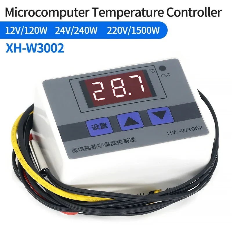 XH-W3002 Microcomputer Digital Temperature Control Switch Temperature Controller Digital Display 0.1 Accuracy 12V 24V 220V