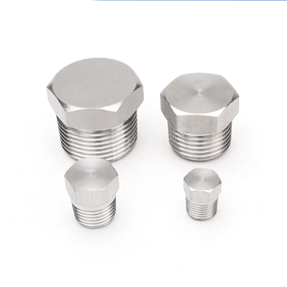 

1/8" 1/4" 3/8" 1/2" 3/4" 1" 1-1/4" 1-1/2" 2" BSP NPT Male 304 Stainless Steel Countersunk End Plug With Hex Head