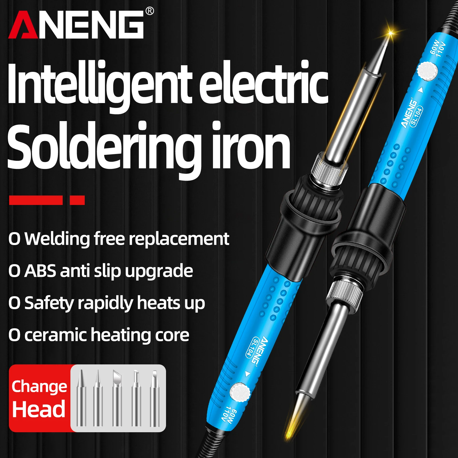 General Electric Soldering Iron ANENG SL104 US/European Standard 200-450 ℃ Rapid Heating and Temperature Adjustment Welding Tool