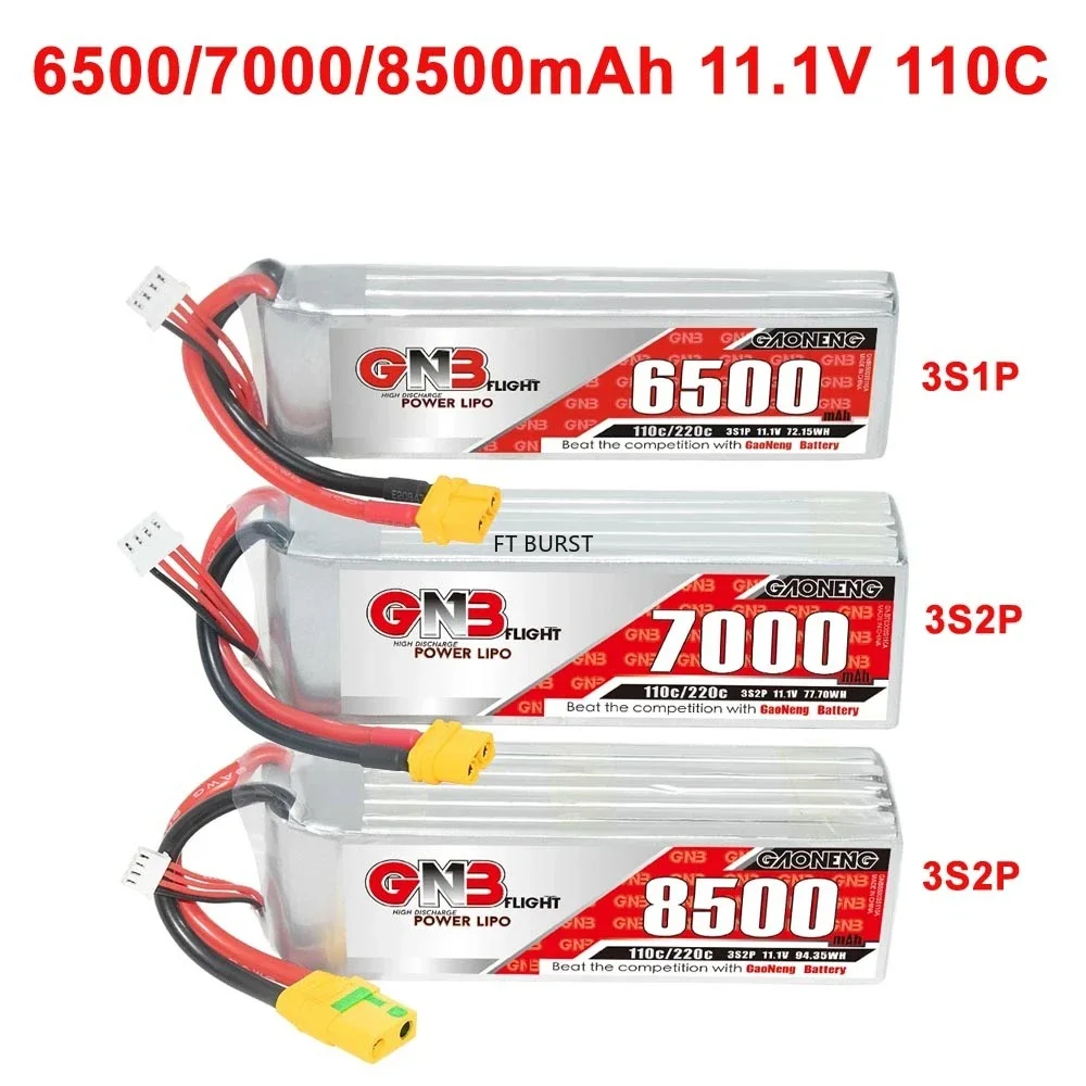 GAONENG GNB 3S2P 3S1P batería Lipo para modelos RC Hobby, 6500mAh, 7000mAh, 8500mAh, V 11,1, escala 1/10, Axial Lock Crawler