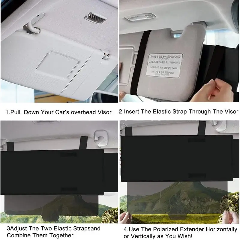 Sun Visor Extender Polarized Car Visor Extension Sun Blocker Universal Anti-Glare Auto Visor Sunshade Extender Protects From Sun