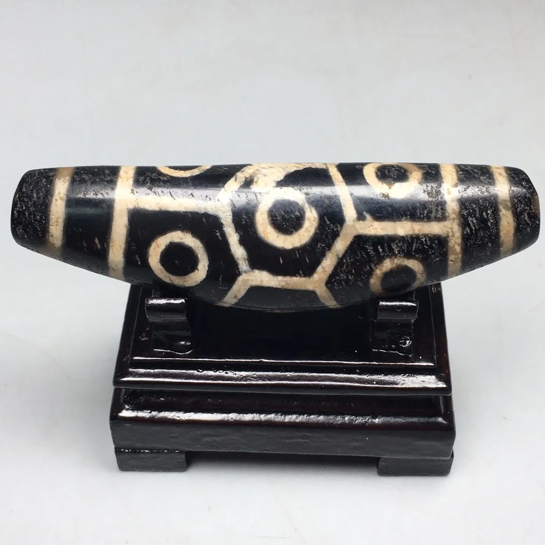 Rare Tibetan Agate Turtle Back 9 Eyes Dzi Bead Amulet Necklace Pendant P1119