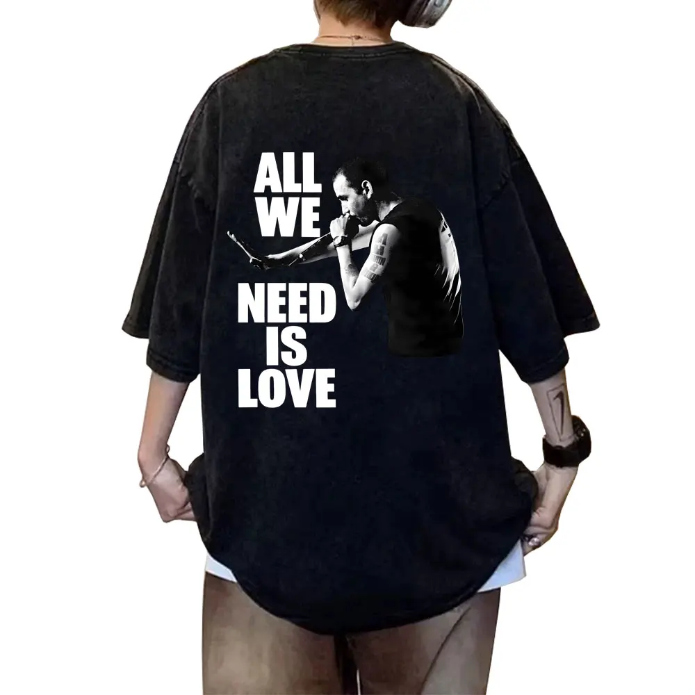 

Washed Vintage Rapper Canserbero All We Need Is Love Graphic T-shirt Men Women Hip Hop Fashion Oversized T Shirt Male Streetwear
