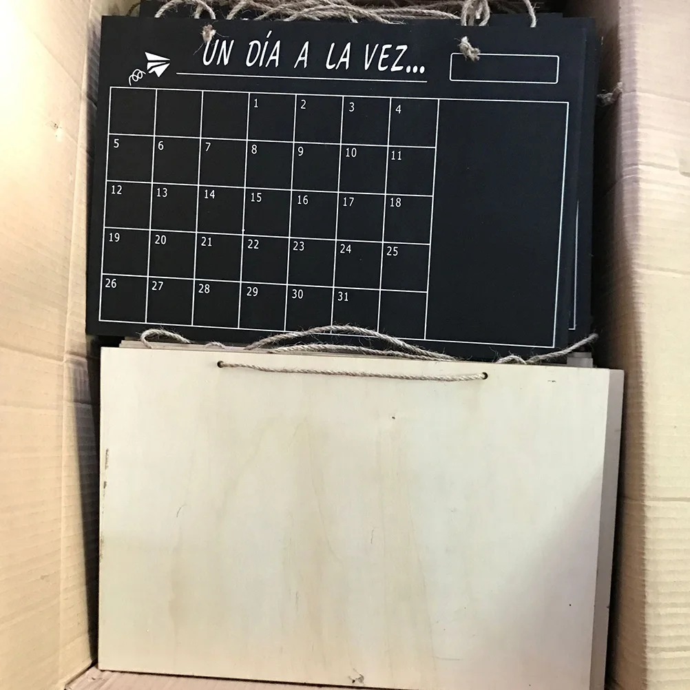 Wooden Single-Sided Hanging Blackboard Reusable Message Board For Wedding Party Christmas Chalkboard Wall Organizer