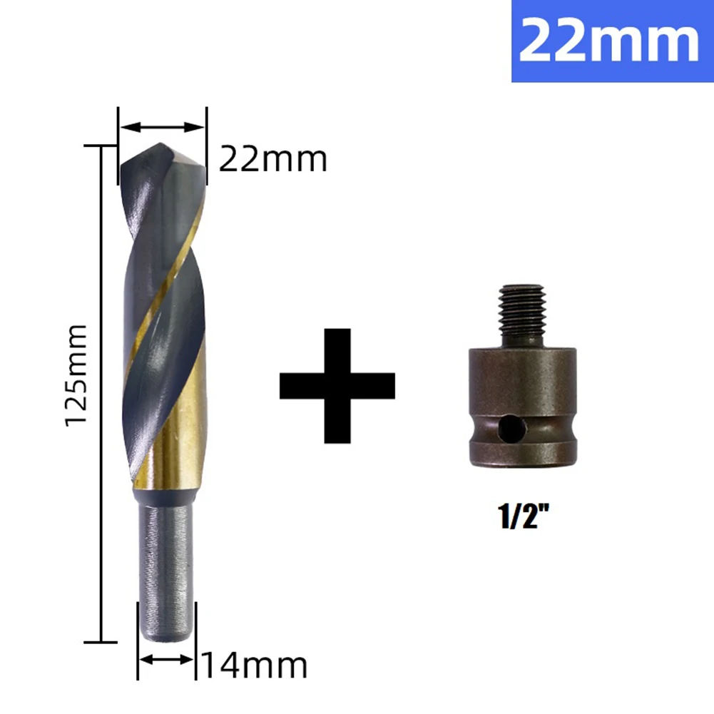 14 25mm Diameter HSS Drill Bit Set with 1/2\'\' Adapter – Suitable for Various Materials Including PVC and Plastics