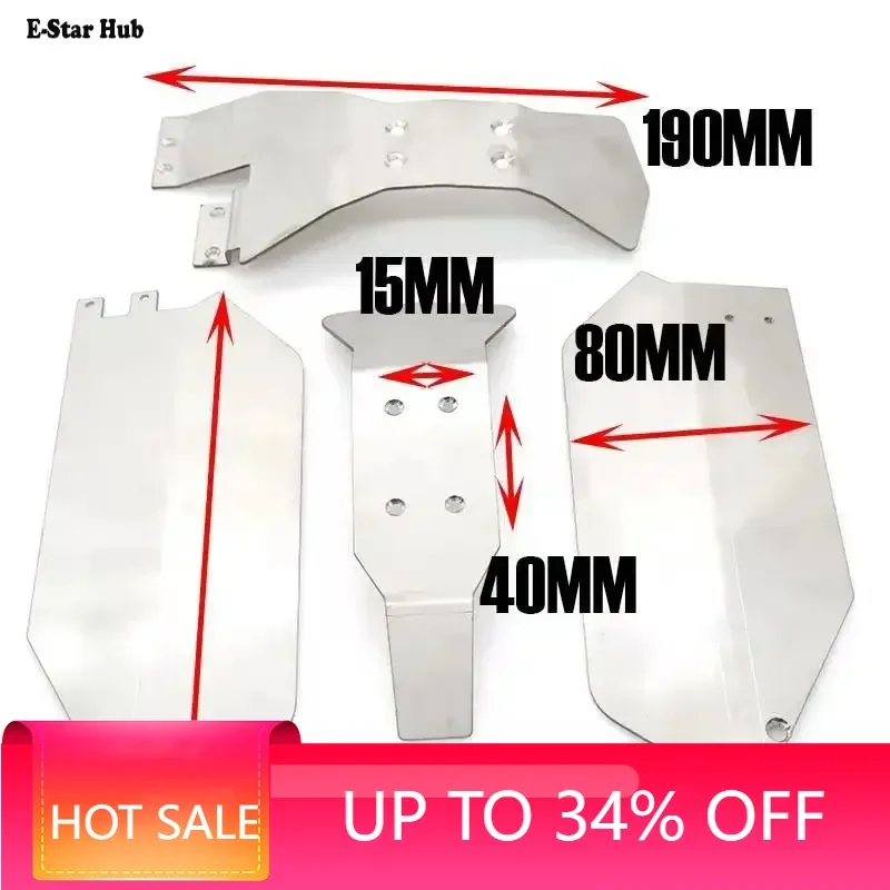 Stainless Steel Metal Bumper Chassis Armor Protection Skid Plate For 1/10 RC Car Slash 4x4 dead mouse 727 Upgrade OP Accessories