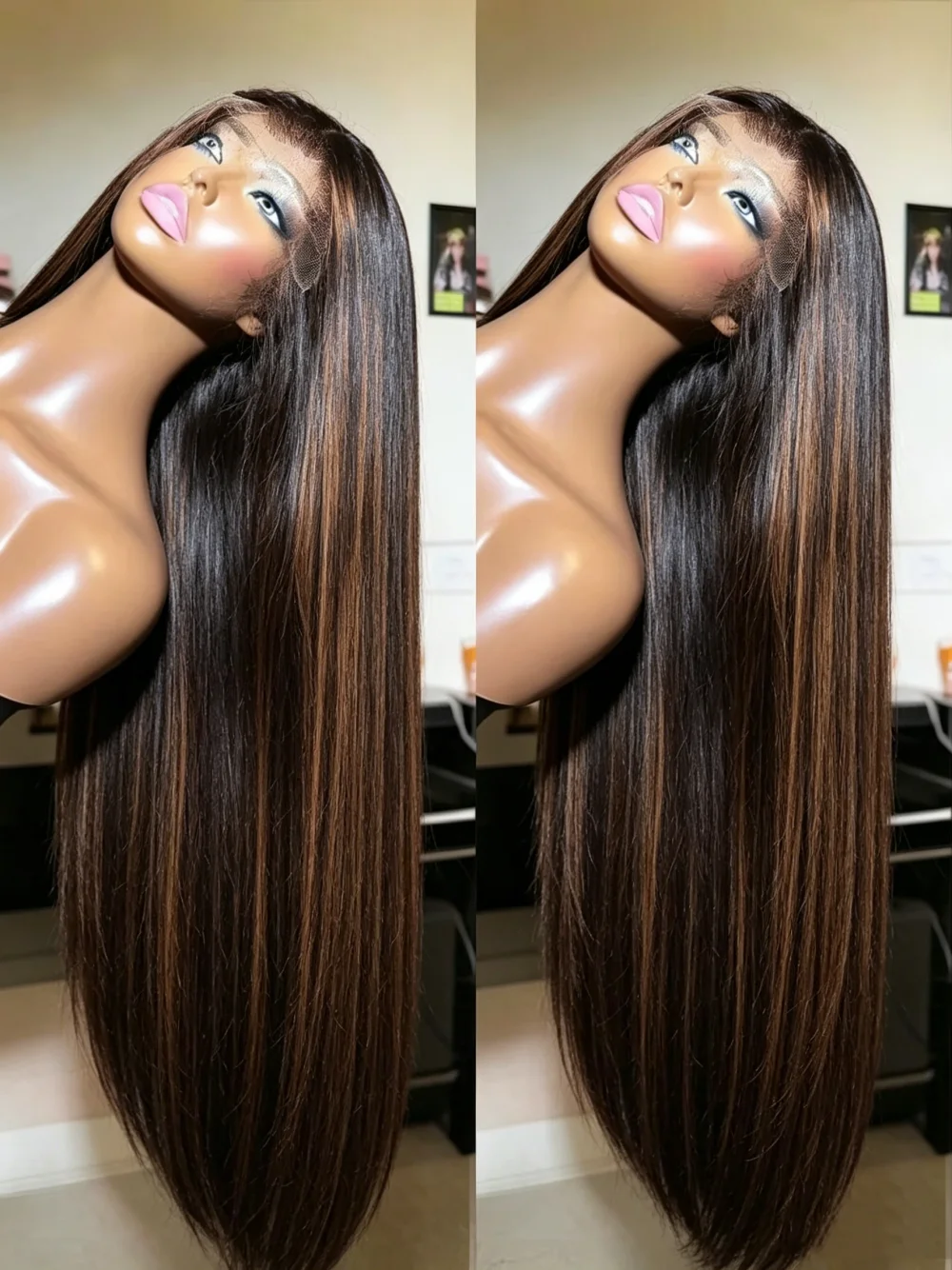 Perruques de cheveux humains lisses densité 250, couleur P1B30, ombré, avec dentelle frontale HD 13x6, cheveux brésiliens Remy, 30-34 pouces, perruque frontale 13x4 avec ligne de cheveux pré-épilée