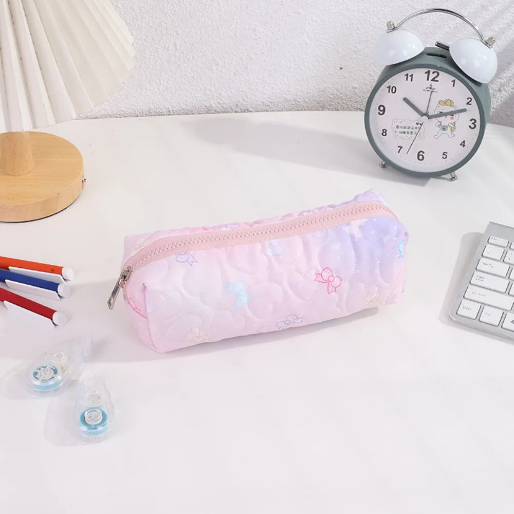 

Cartoon Bowknot Pen Bag Portable Multifunctional Stationery Bag Large Capacity Stationery Organizer School Office