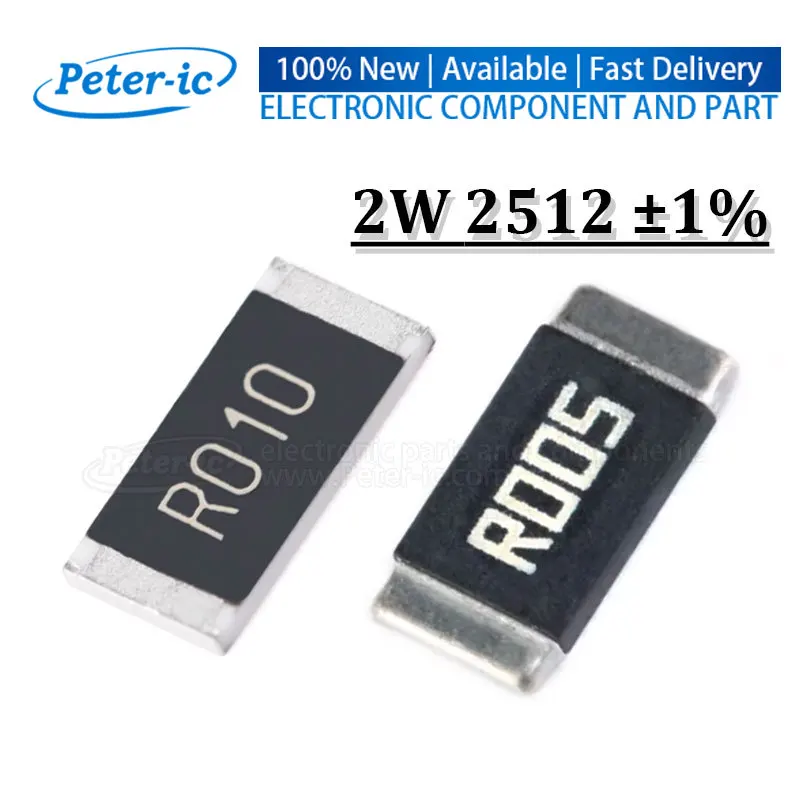 (20PCS) 2512 SMD Alloy Resistor 2W 1% 0.1R 0.1 ohm R100 R010 R020 R050 R100 R200 R220 R330 R470 R500 1R00 Resistance Chip