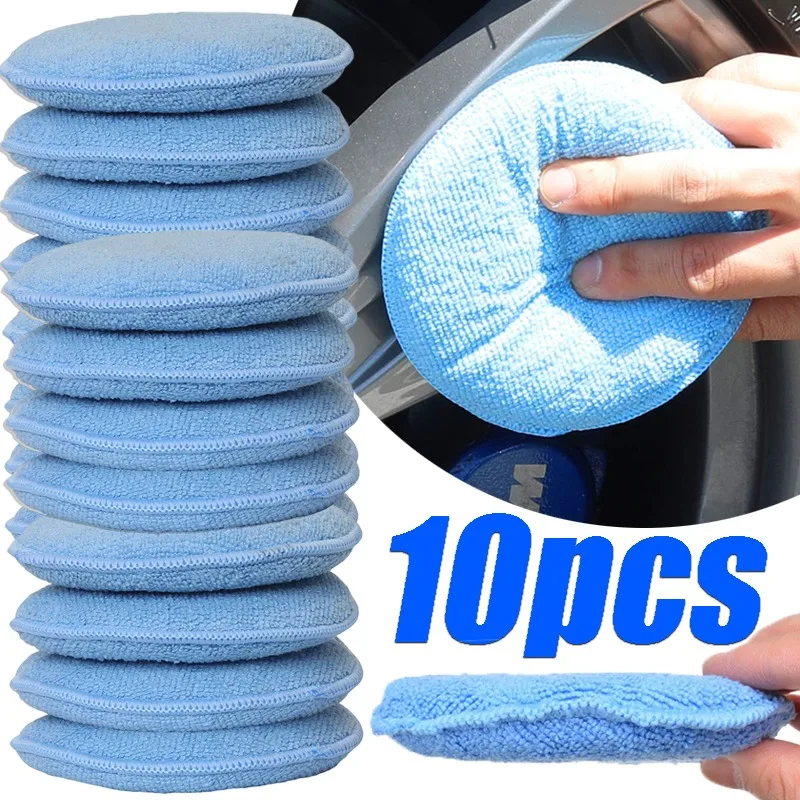 

1/10Pcs Soft Microfiber Car Wax Applicator Mitts Polishing Sponge Wax Foam Applicator Pad for Car Cleaning Auto Detailing