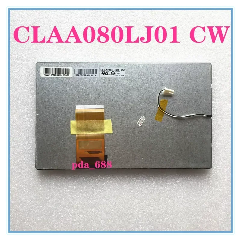 for CLAA080LJ01 CW 8 inch 60P LCD Inner Screen for Car Central Control DVD Navigation 16:9 Display Replacement Panel