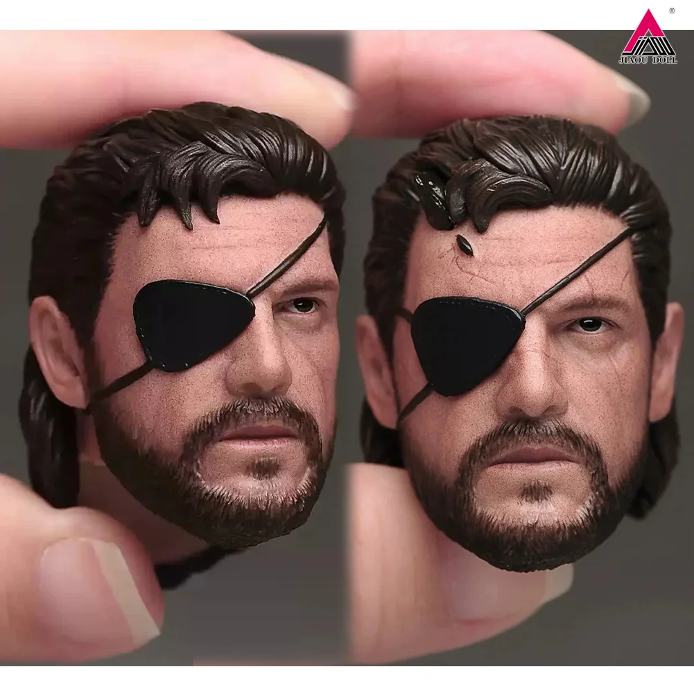 

1/6 Scale Solid Snake Head Sculpt Painted PVC Male Head Carving Model Fit 12'' Soldier Action Figure Body Dolls