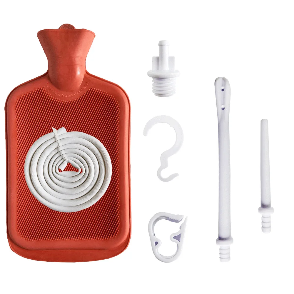 Enema Kit for Colon Detox Cleanse Enemas Enema Bag Long Silicone Hose 5 Multi-Size Reusable Tips Controlled Water Flow