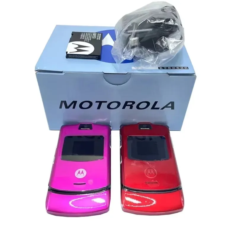 Refurbished MOTOROLA RAZR V3 90% New-Original Unlocked Clamshell Bluetooth Mobile Phone GSM 850/900/1800/1900 Phone Good Quality