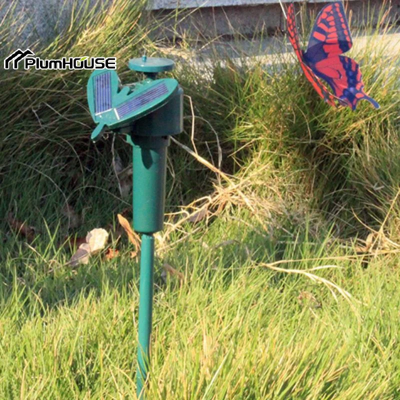 Solar Powered Fluttering Butterfly Set Realistic Colorful Wings Energy Saving For Outdoor Garden Decoration