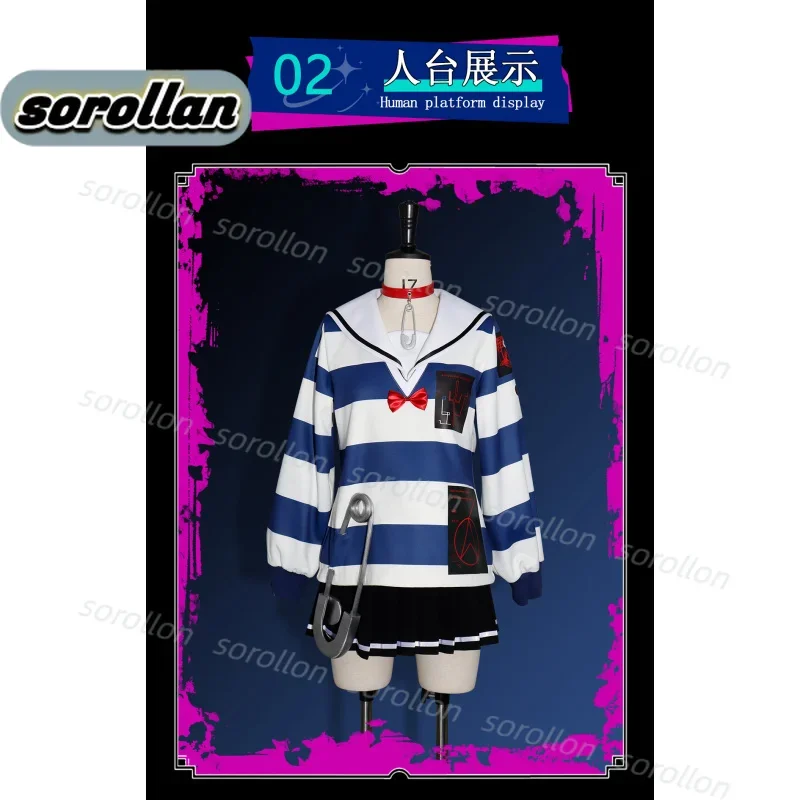 Amemiya Darumi The Hundred Line Last Defense Academy Cosplay Costume Halloween Men Women Casual Uniform Dress Necklace Set Show
