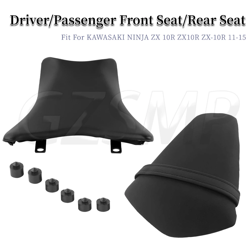 

Motorcycle Front Rider Driver Rear Passenger Seat Pillion Cushion Fit for KAWASAKI NINJA ZX10R 2011-2015 2014 2013 2012