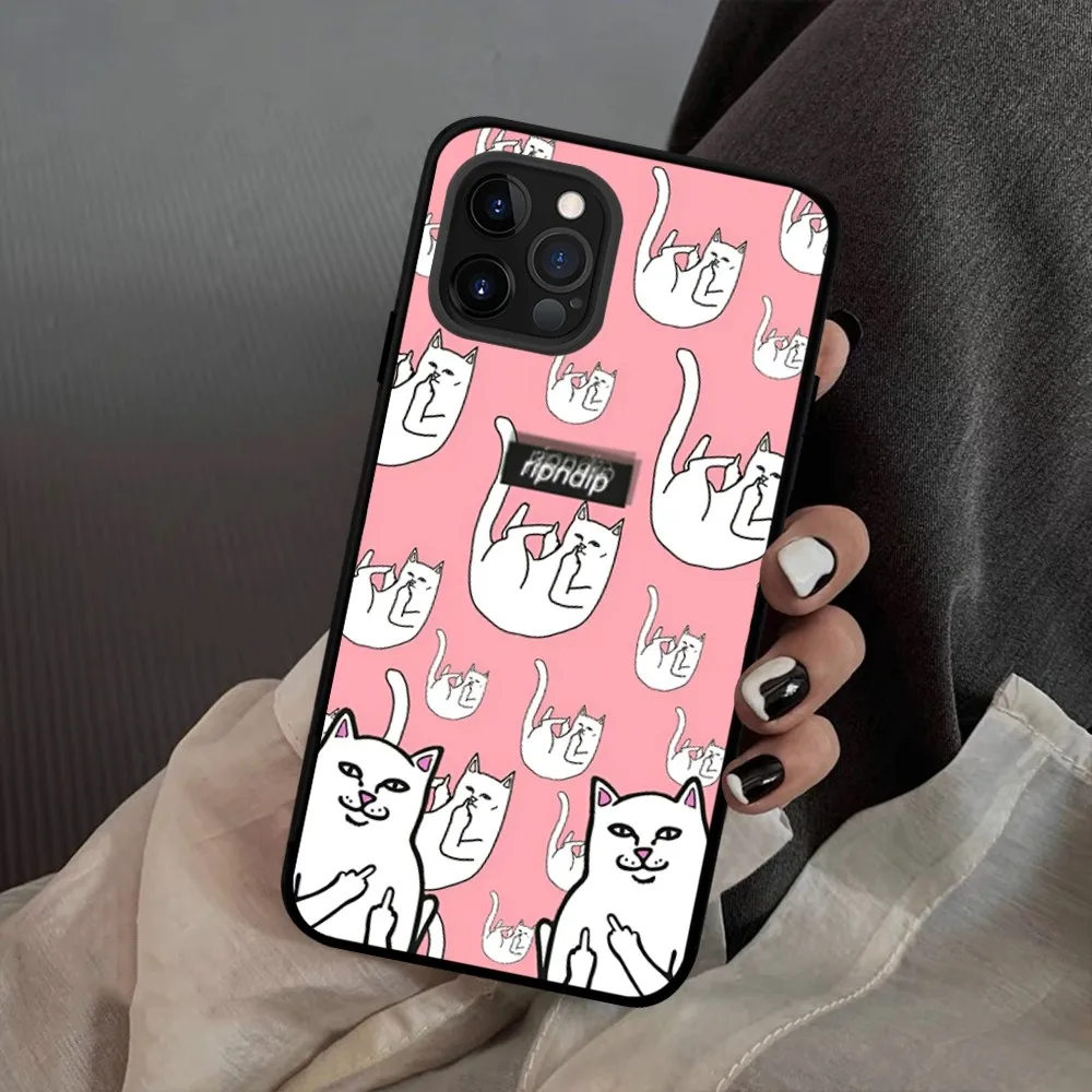 Funny White Cat Phone Case For IPhone 15 14 11 12 13 Mini Pro XS Max Cover 6 7 8 Plus X XR SE 2020 Funda Shell