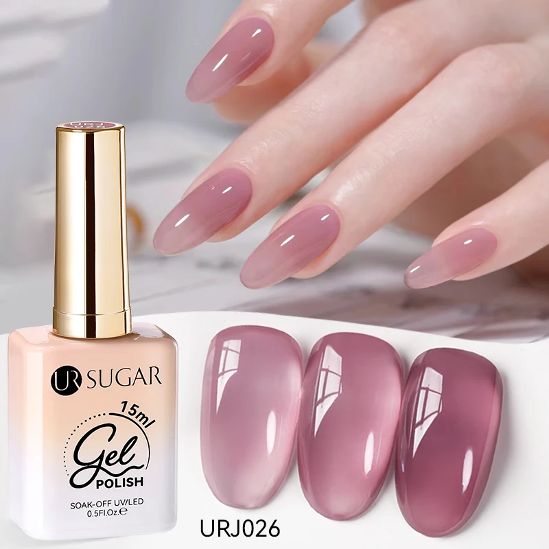 UR SUIKER 15 ml Jelly Gel Nagellak Zwart Rood Roze Kleur Semi Permanente Nail Art Manicure Losweken LED UV Gel nagellak