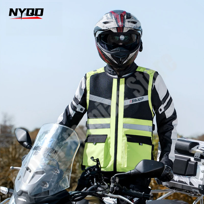 

BSDDP Motorcycle Riding Vest Summer Breathable Safety Reflective Vest Outdoor Sports Vest Reflective Clothing Motorcycle Jacket