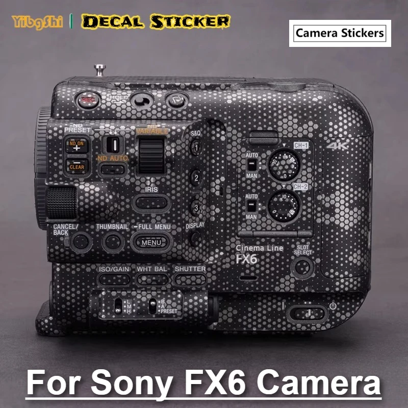 For Sony FX6 Camera Sticker Full Coverage Camera Body Protective Sticker Removable No Residue Vinyl Decal ILME-FX6VK ILME-FX6