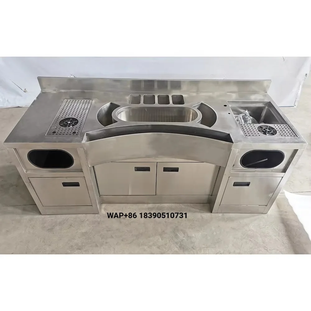 2026 New Classic Cocktail Bar Station  with  Portion Box Ice Storage Cup Washer Accessories