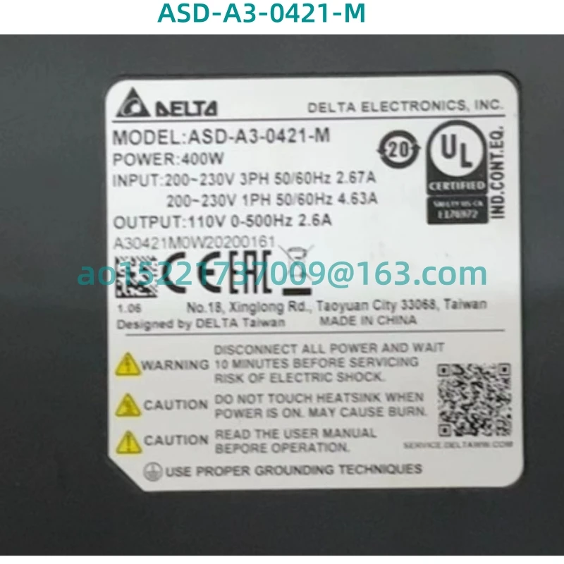 Imagem -06 - Servo Driver de Segunda Mão Original Camadas Novo Teste é 100 ok ac Asd-a30421-m 200w Asd-a3-0421-m