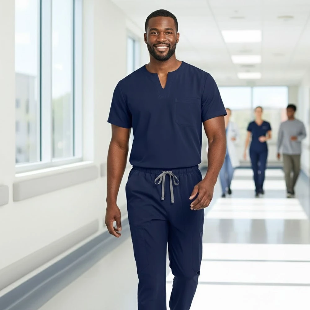 Spodnie robocze o luźnym kroju, szybkoschnące, z prostymi nogawkami dla personelu szpitalnego - 2 sztuki wygodnej, elastycznej odzieży roboczej