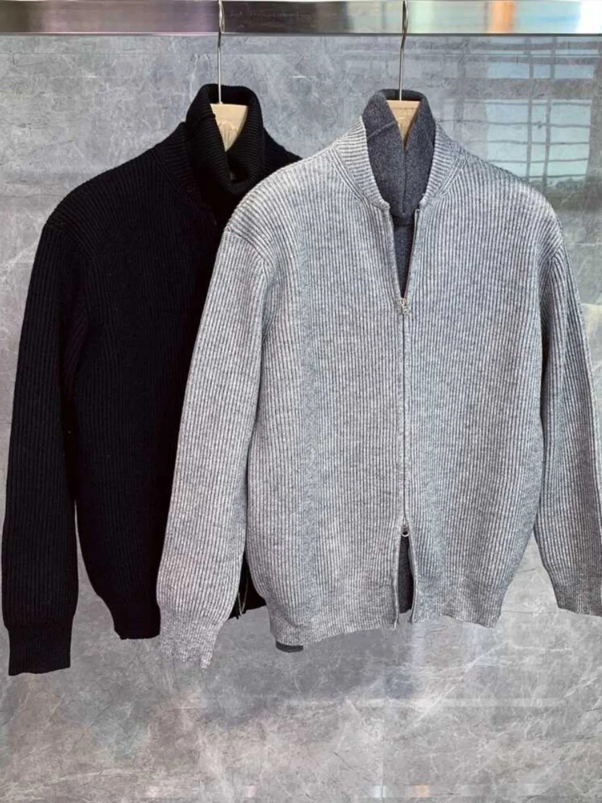 

Autumn Winter New Sle Baseball Collar Men's Open Cardigan Knitted Sweater Outerwear Trendy Versatile Cool Jaet