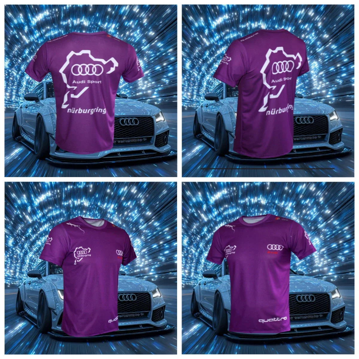 

25 New Popular Audi Racing Shirt Crew Neck T-shirt 3D Printing Breathable and Comfortable Adult Sports Short-sleeved Top Moto