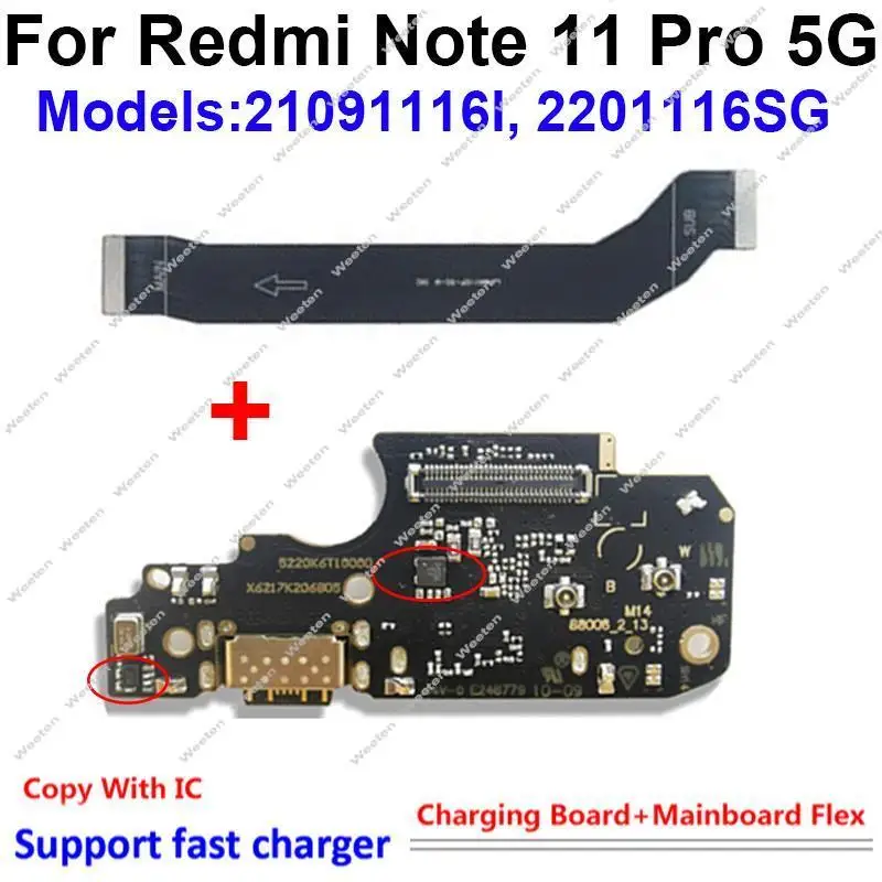 USB Charging Dock Charger Port Board Motherboard Mainboard Flex Cable For Xiaomi Redmi Note 7 8 9 10 11 Pro Max Note 9S 10S 11S