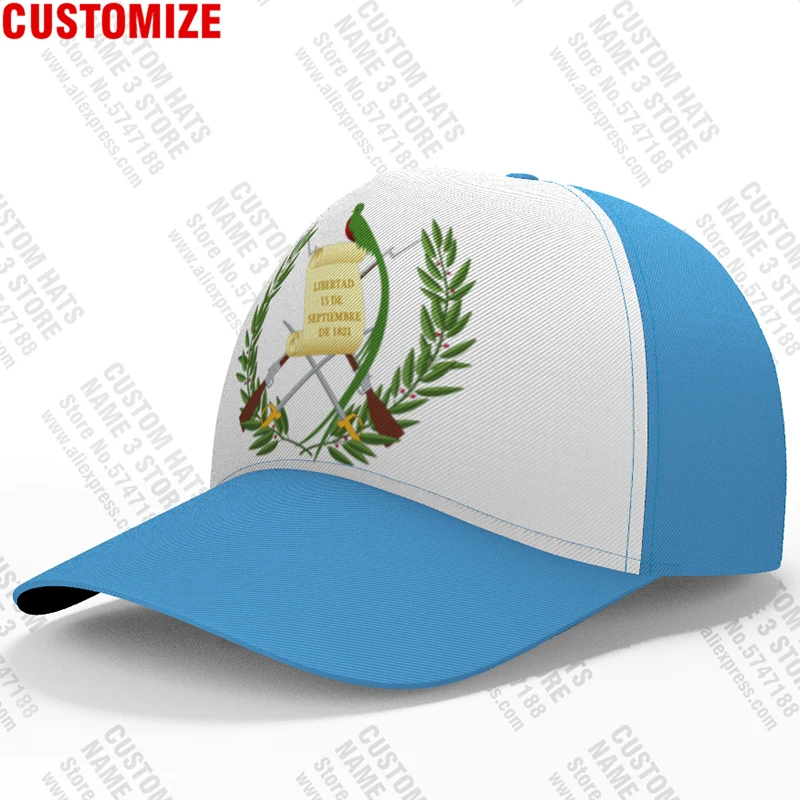 Guatemala Baseball Cap Custom Name Number Team Logo Peaked Hats Gtm Country Travel Guatemalan Nation Spanish Flag Photo Headgear