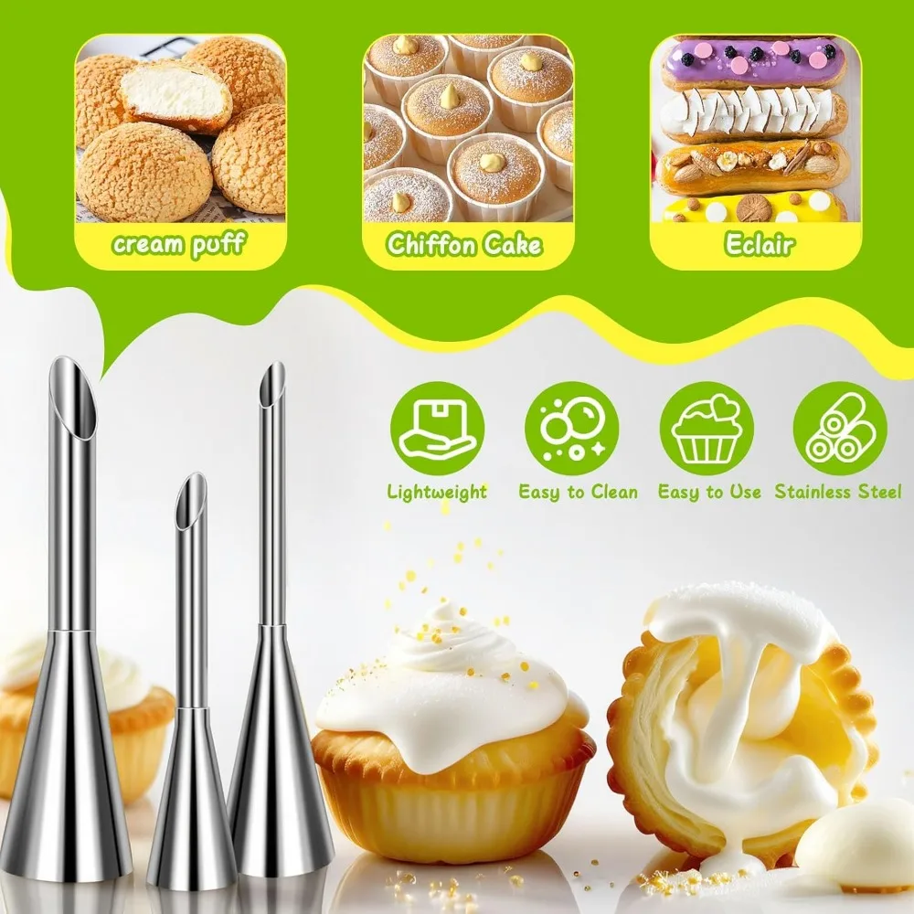 Long Cream Puff Piping Tips Se - Decorating Tip Set recensione e prezzo