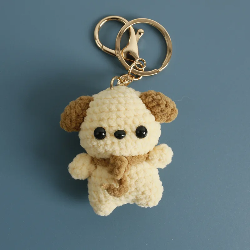 

Cartoon Dog Mini Doll Crochet Keychain Wholesale Cute Puppy Keyrings For Car Keys Accessories MIni Bear Doll For Couple Gifts