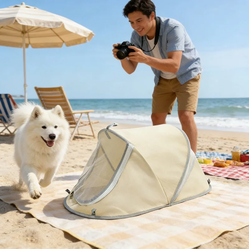 New Portable Pop Up Dog Tent Outdoor Sun Protection Pet House Breathable Waterproof Dog Bed For Small Medium Dogs