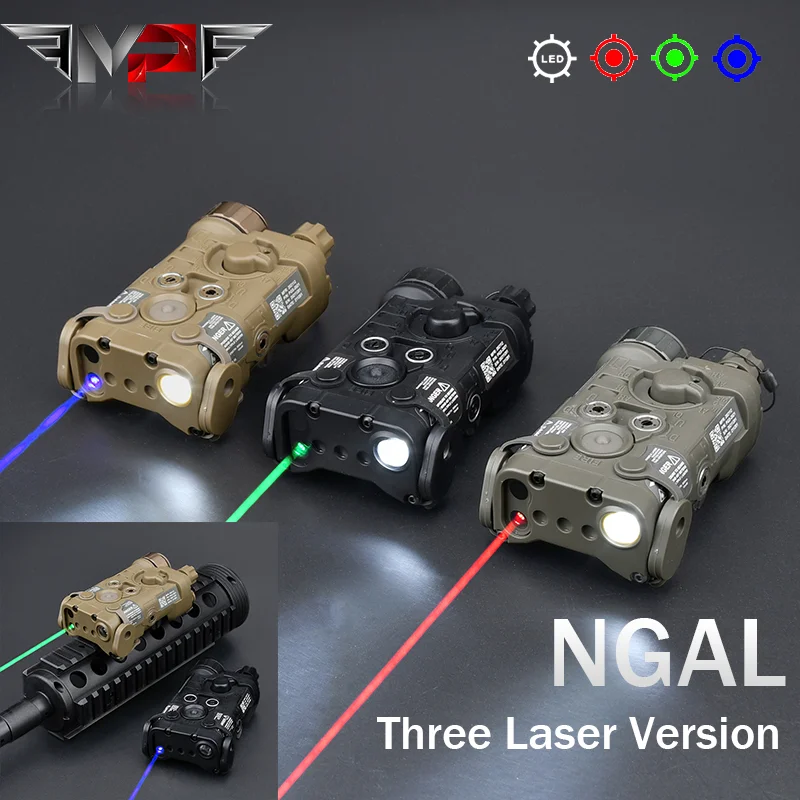 

NGAL Tactical Laser Red Green Blue Laser White LED Scout Weapon Light Outdoor Fit 20mm Rail Airsoft Accessories