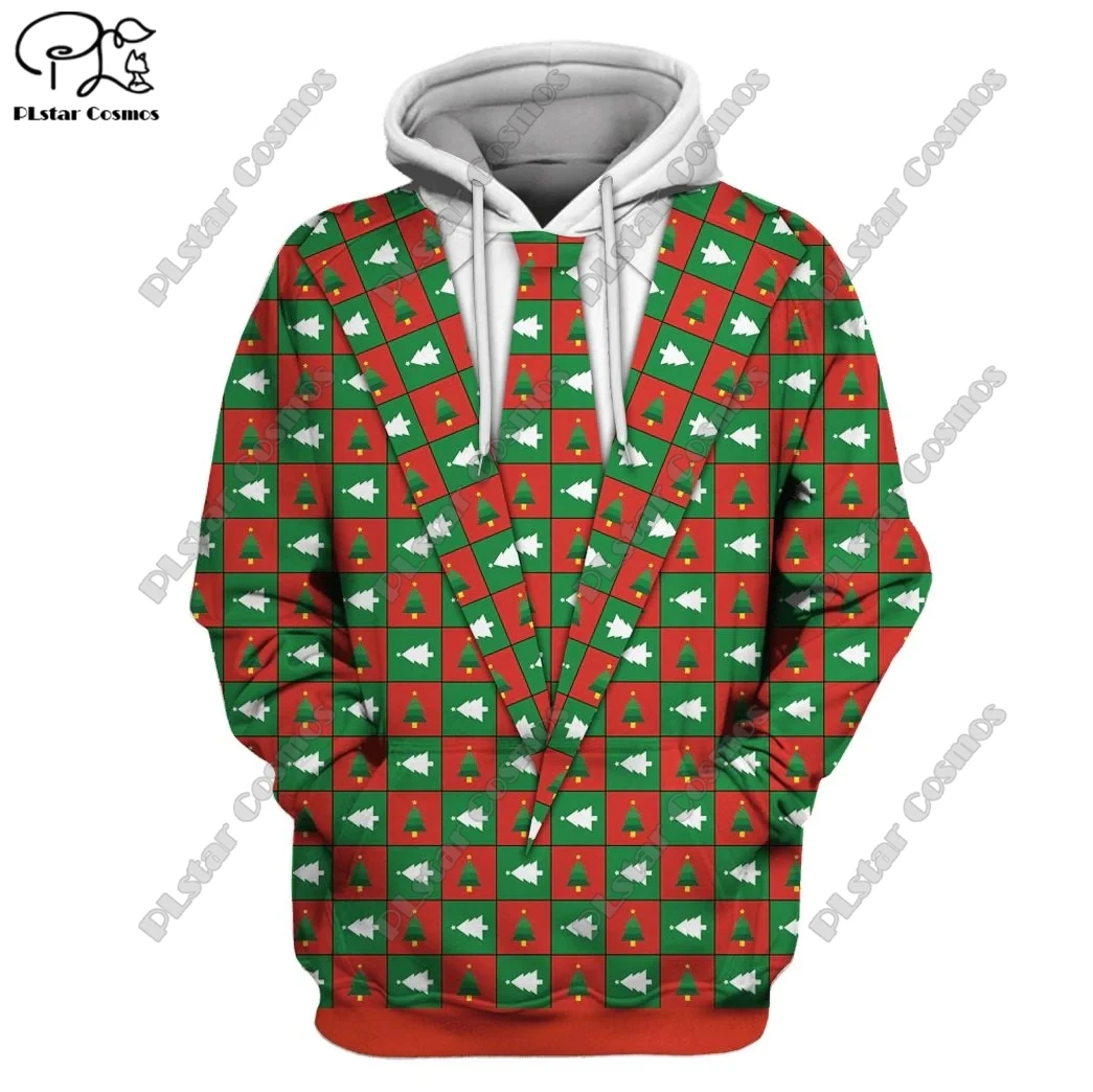 

PLstar Cosmos 3D Printing Custom Name Newest Christmas Theme Santa Christmas Tree Casual Unique Unisex Hoodie