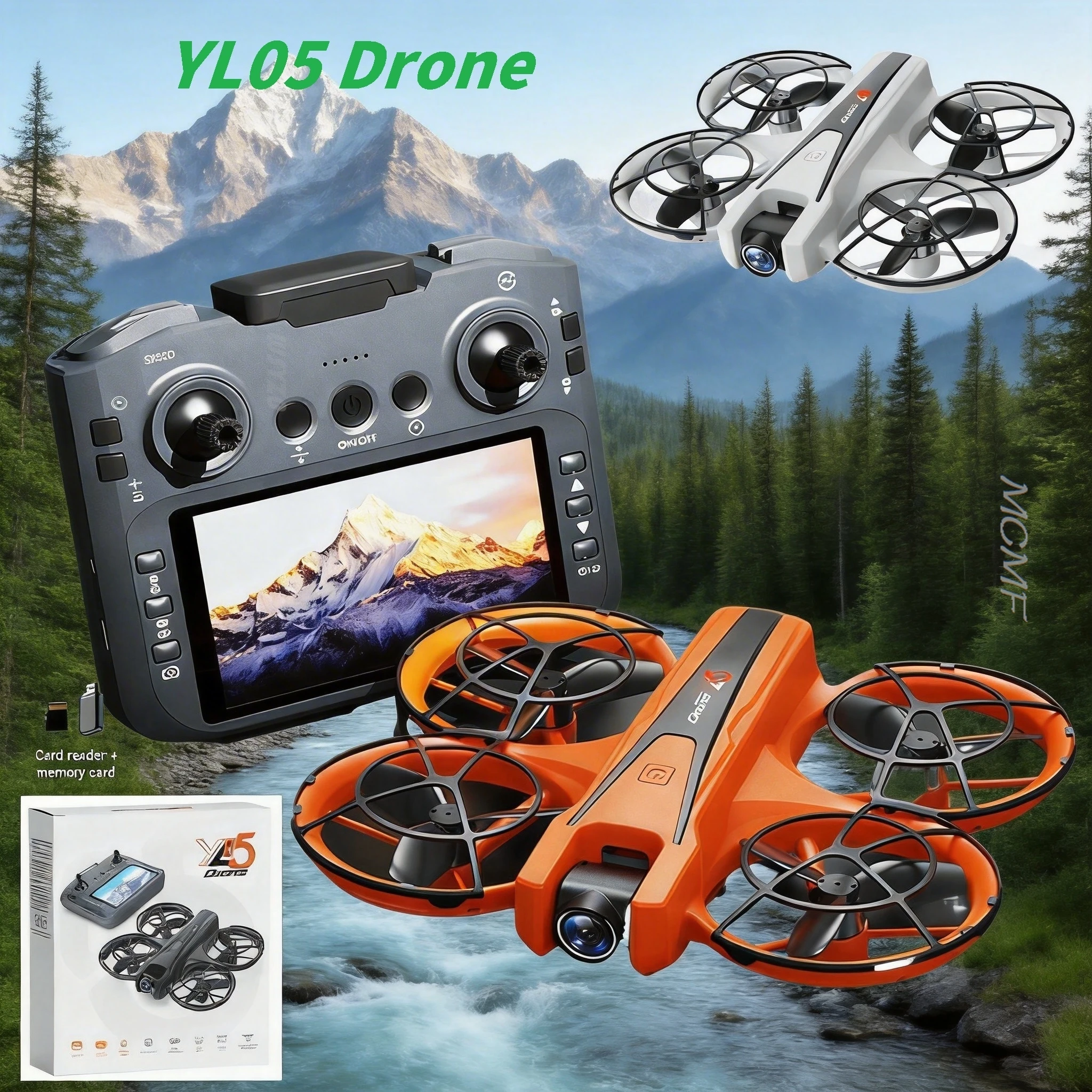 

YL05 Drone Profession HD Camera WIFI FPV UAV Optical Flow Positioning Brushless LCD With TF RC Quadcopter Aerial Photography Toy