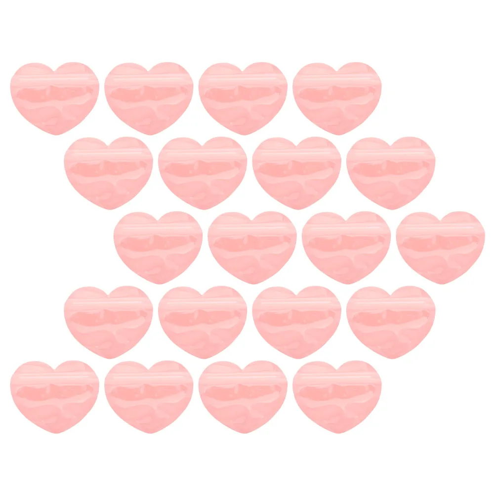 

20 Pcs Heart Shaped Jewelry Bags Self Seal Red Zipper Small Packaging Bags for Valentine Lightweight Durable Storage Pouches