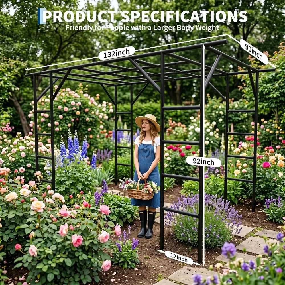 Large Grape Vine & Cucumber Trellis 11FT Outdoor Garden Arch Plant Stand