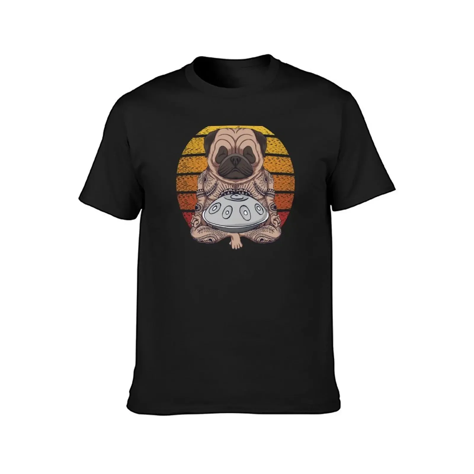 Handpan Pug Art For Hang Drum Player T-Shirt plus size clothes plus sizes essential t shirt heavyweight t shirts for men