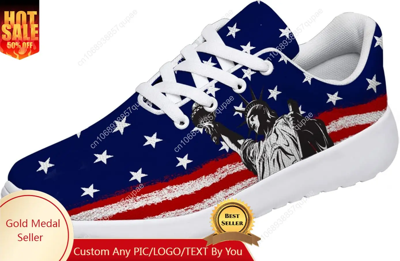 American Flag New Running Sports Shoes Boy Girl Teenagers Fashion Casual Shoe Breathable Tennis Walking Shoes Custom Mesh Shoes