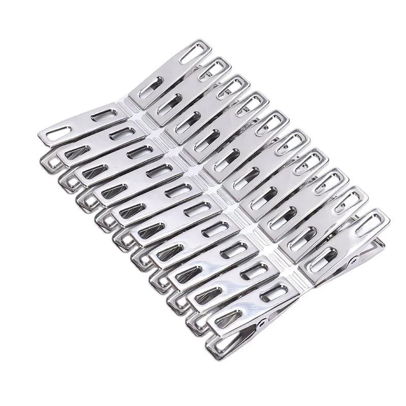 Stainless steel flat mouth clothesline and binding clip, suitable for household windproof clip and office document organizer