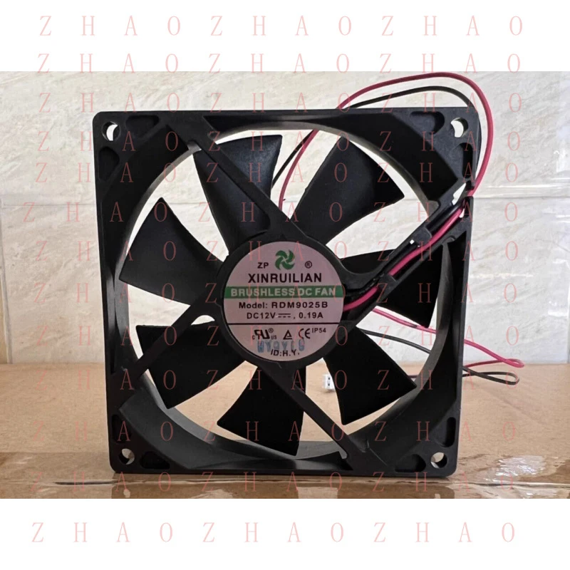 L+ 1PCS for RDM9025B 9025 DC12V 0.19A 9CM 2-Wire Dual Ball-Bearing Case Cooling Fan