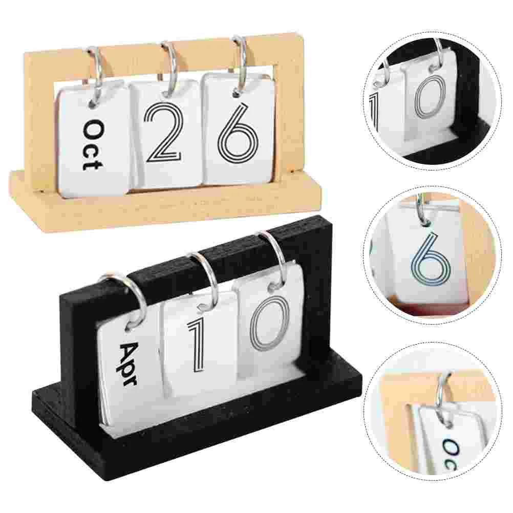 2 Pcs Dollhouse Calendar Miniature Desk Calendars Decorative Model Prop Vertical for