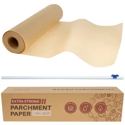 Parchment Paper Roll Double Sided Parchment Paper Baking Sheets Cuttable Bread Baking Liners for Oven Air Fryer Grilling Mat