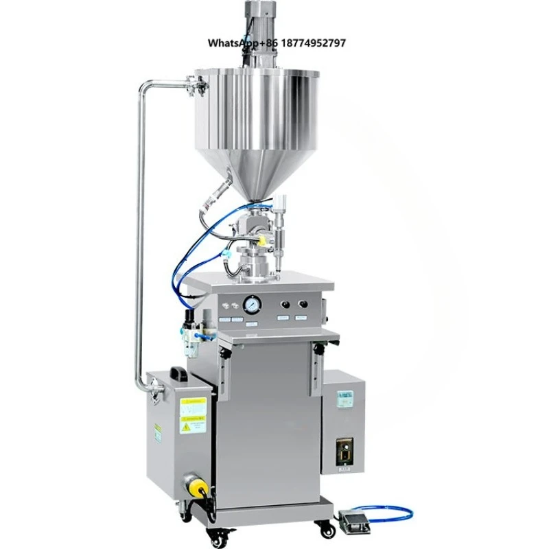 Aile Vertical Single Head High Viscosity Paste Filling Machine Semi-Automatic Pump Cosmetic Cream Heating Tank Plastic Bottle