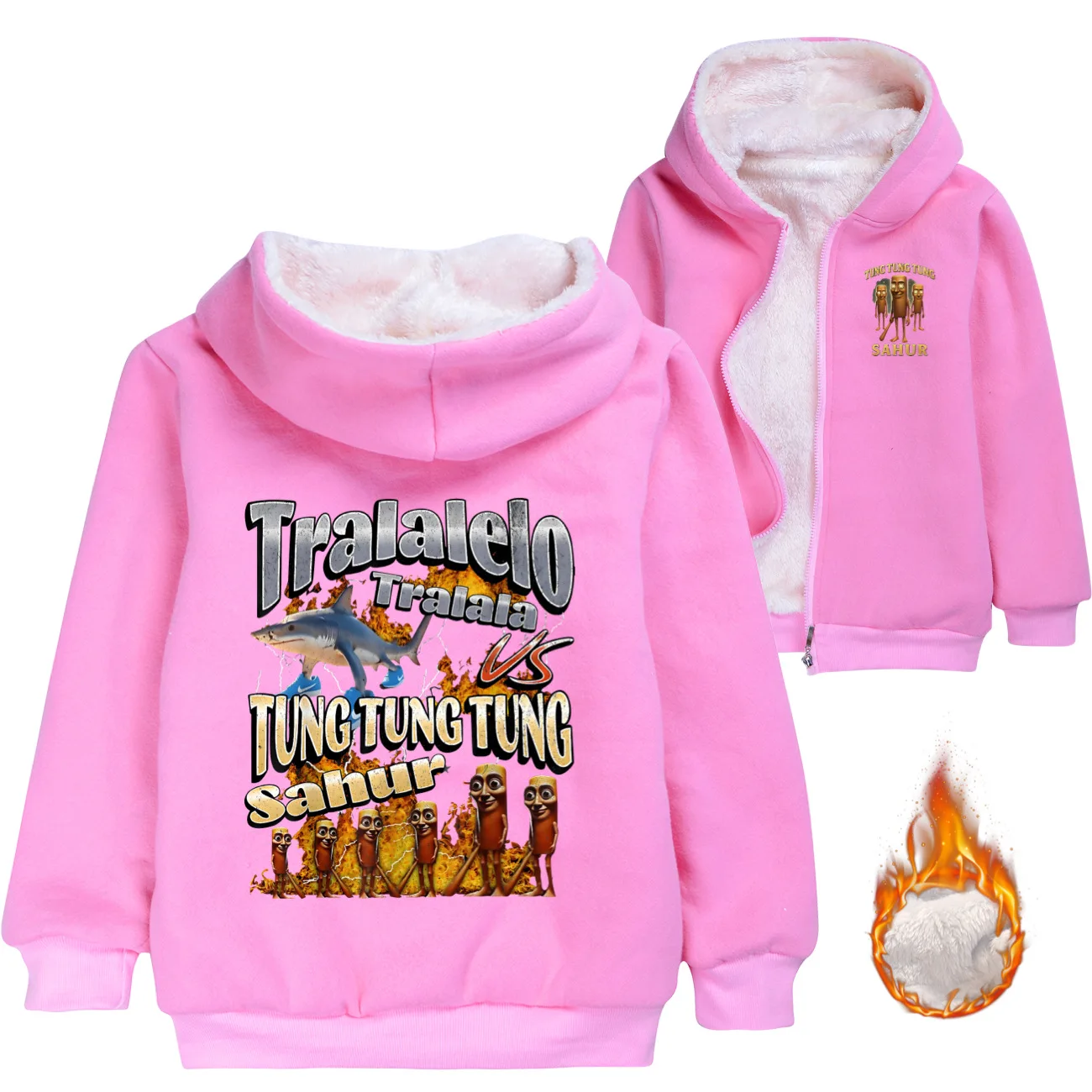 

Tralalero Tralala Забавная толстовка с изображением акулы и мема, детское пальто на молнии, зимние теплые куртки на молнии для мальчиков, утепленные толстовки на молнии для маленьких девочек