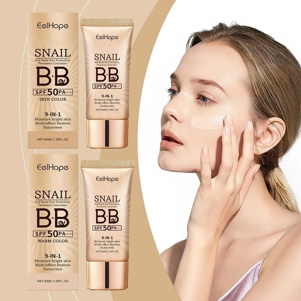 BB Cream protettiva SPF 50 Blocco solare Trucco Idrata Correttore per trucco viso impermeabile a lunga durata a prova di sudore Cosmetico